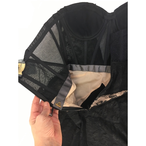 NWT Zac Posen Strapless Black Lace Corset Dress - Picture 8 of 8
